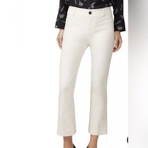CLUB MONACO Kick Crop Flare Ankle Pants Summer Stretchy Creamy White‎ Cotton 2